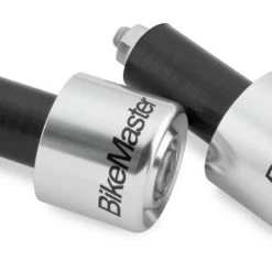 BikeMaster Anodized Aluminum Billet Bar Ends -MotoFix Store bike master anodized aluminum billet bar ends silver