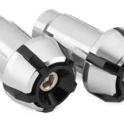 BikeMaster Two-Piece Anti-Vibration Bar Ends -MotoFix Store bike master two piece anti vibration bar ends silver black